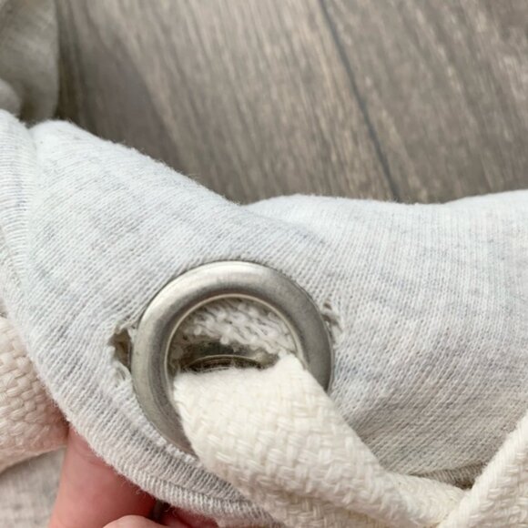 KENDALL & KYLIE Hoodie Sweater Hoody Bell Sleeve Cropped Pullover Oatmeal - Picture 12 of 16